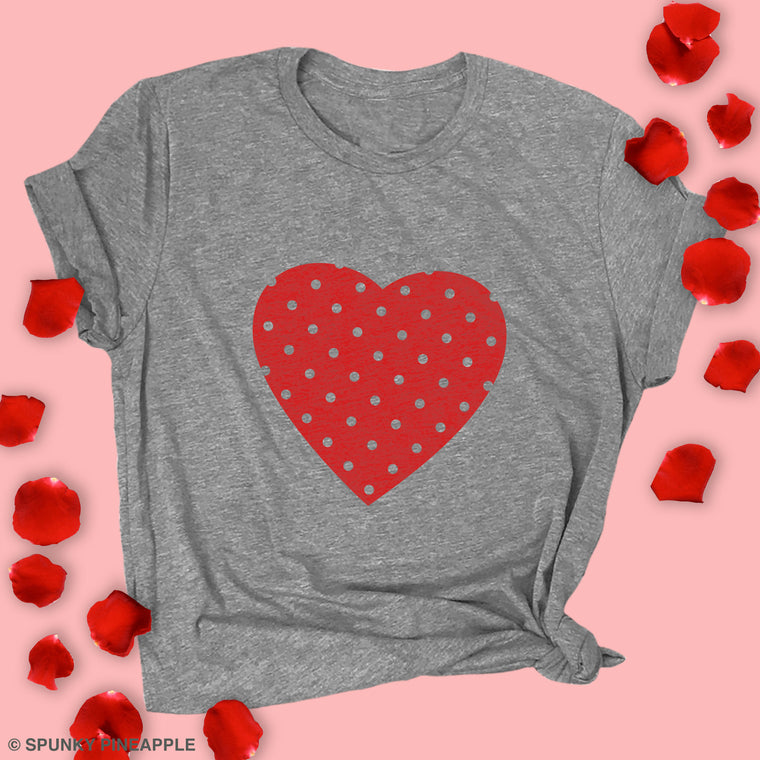 Polka Dot Heart Premium Unisex T-Shirt