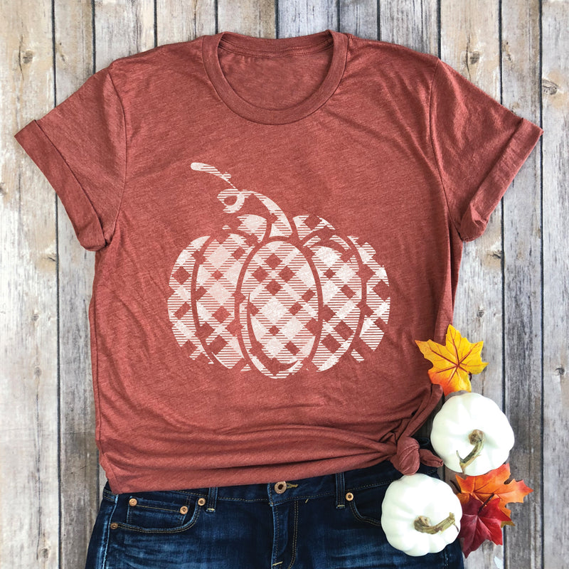 Pumpkin Plaid Premium Unisex T-Shirt