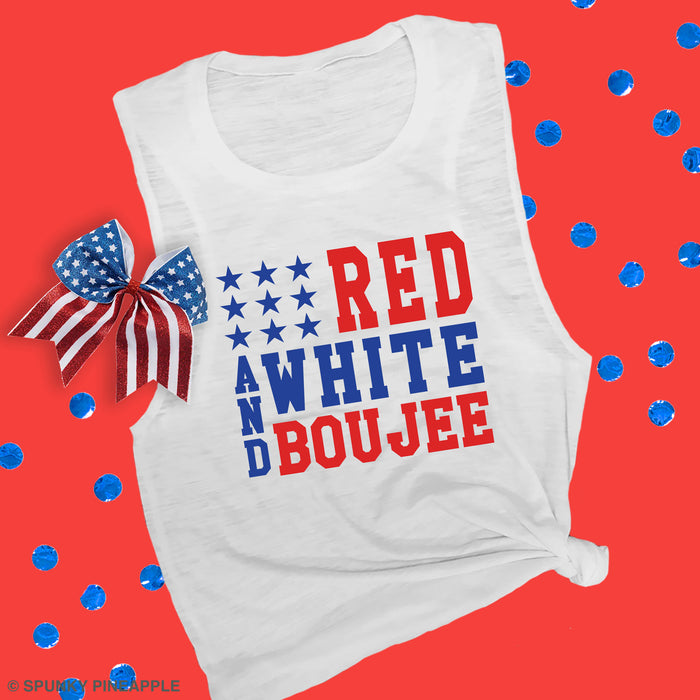 Red, White & Boujee Muscle Tee