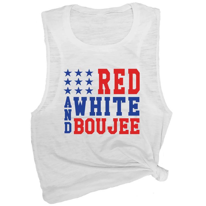 Red, White & Boujee Muscle Tee