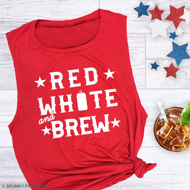 Red, White & Brew Muscle Tee