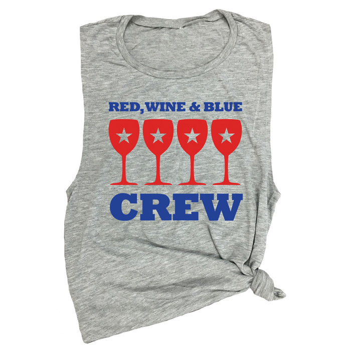 Red, Wine & Blue Crew Muscle Tee