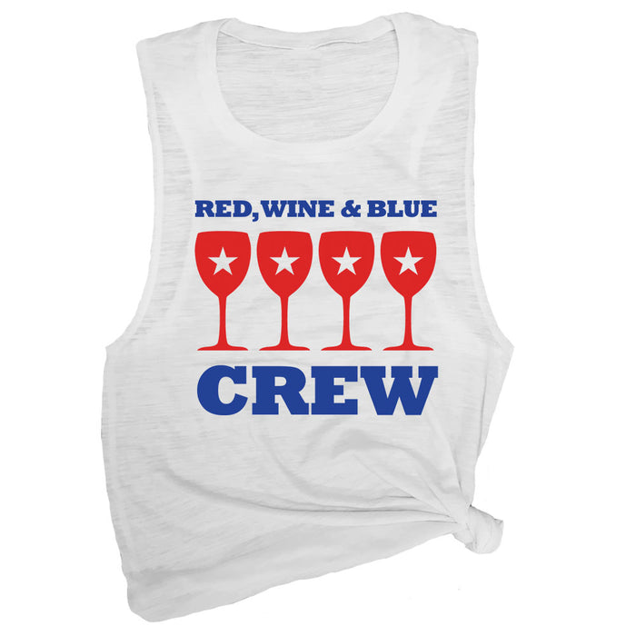 Red, Wine & Blue Crew Muscle Tee