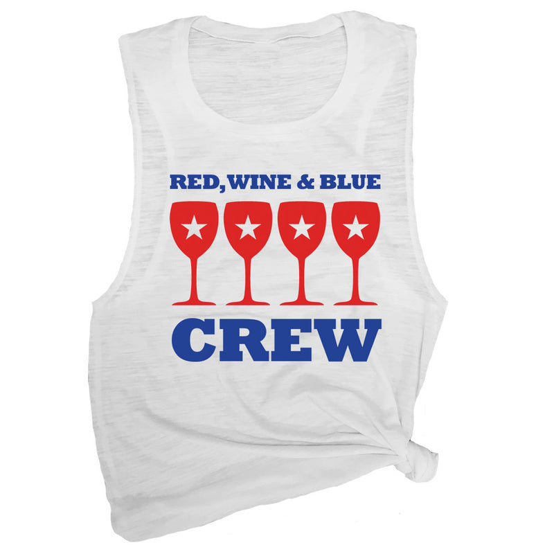 Red, Wine & Blue Crew Muscle Tee