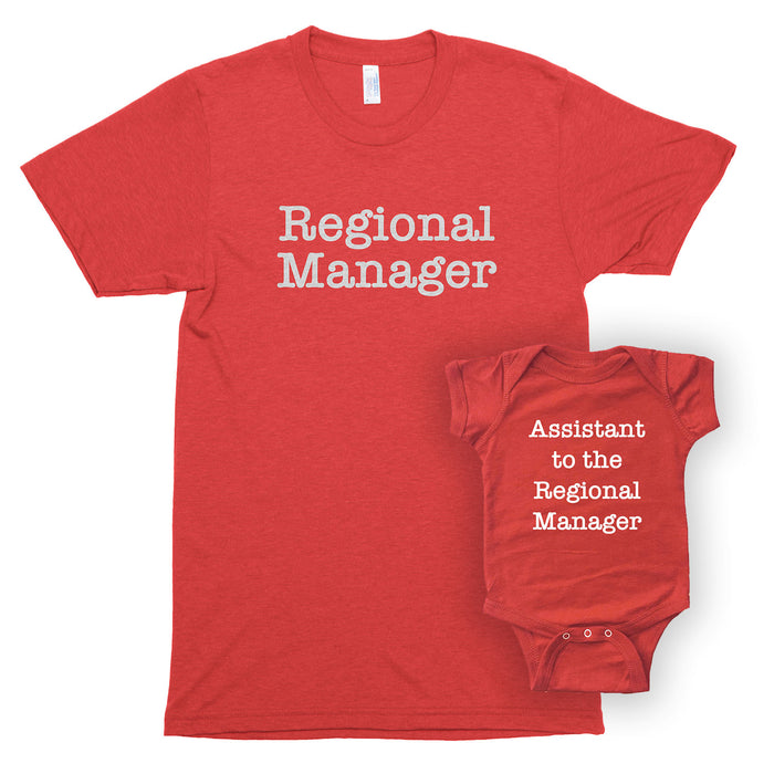 Regional Manager & Assistant to the Regional Manager Premium Unisex T-Shirt/Infant Bodysuit Shirt Set