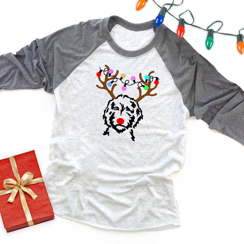 Reindeer Doodle (Dog) Raglan Tee