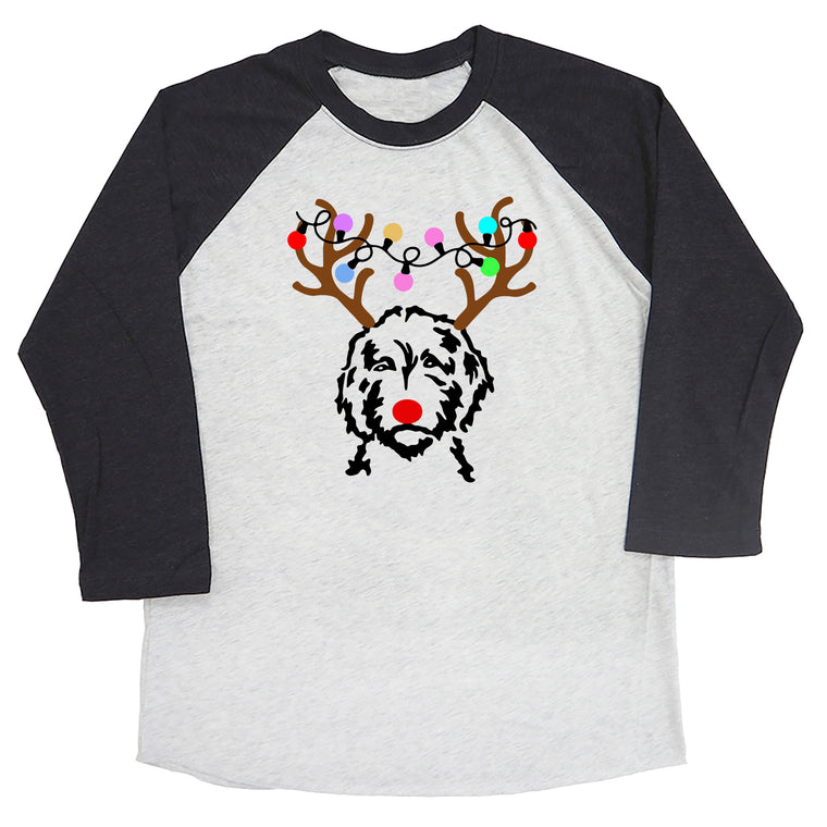 Reindeer Doodle (Dog) Raglan Tee