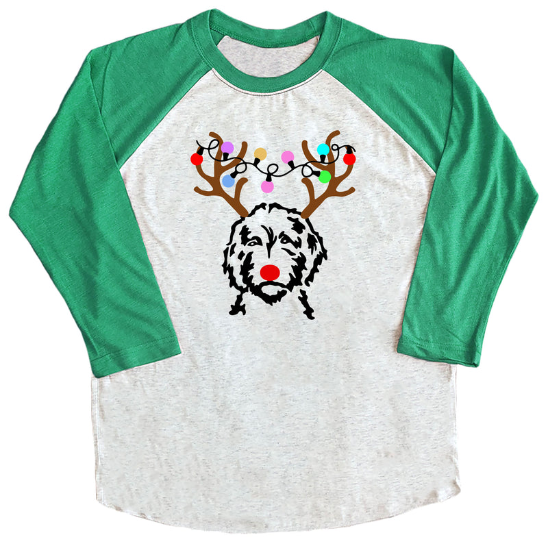 Reindeer Doodle (Dog) Raglan Tee