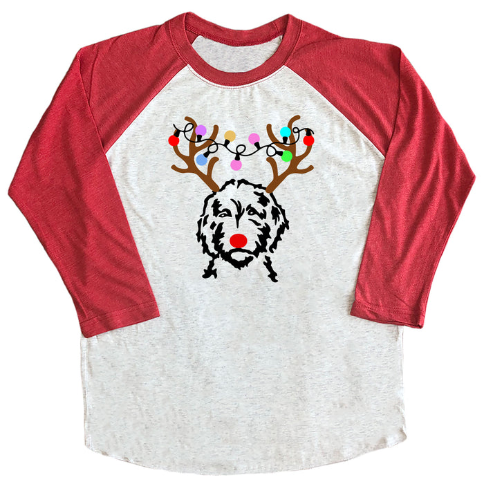 Reindeer Doodle (Dog) Raglan Tee