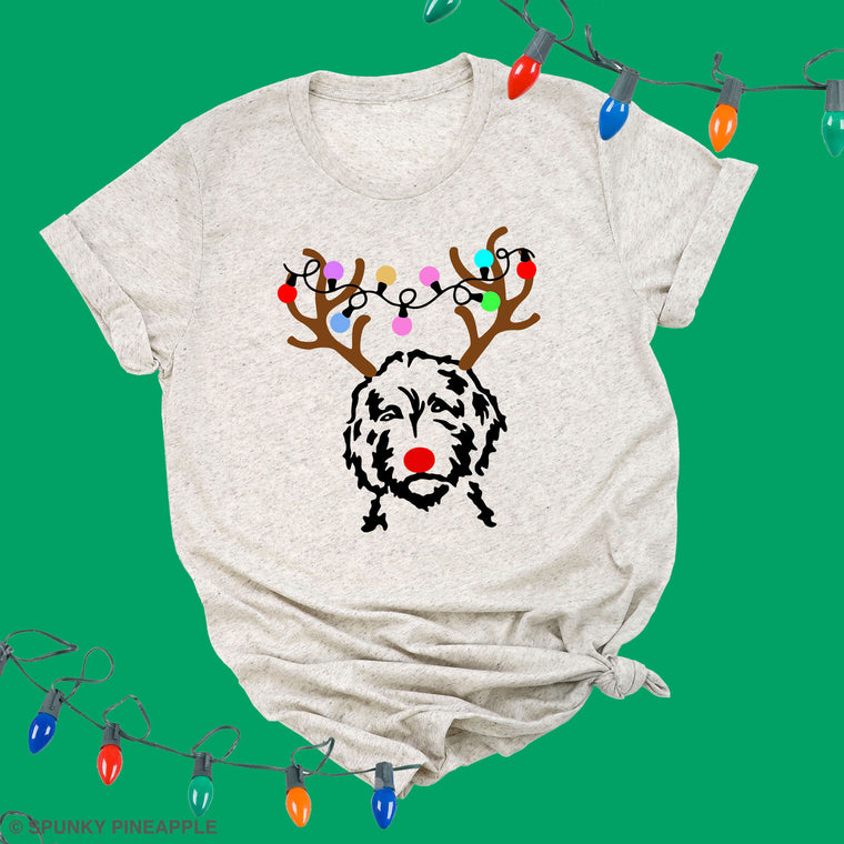 Reindeer Doodle (Dog) Premium Unisex T-Shirt