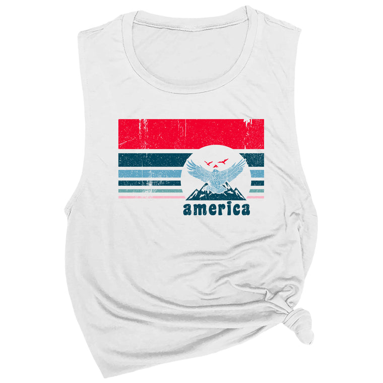 Retro Flag with Eagle Muscle Tee