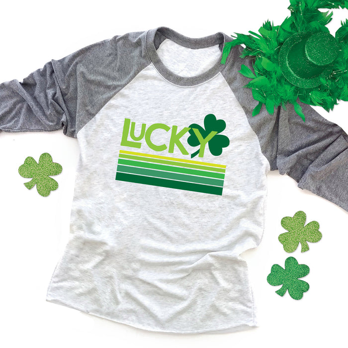 Retro Lucky Clover Raglan Tee