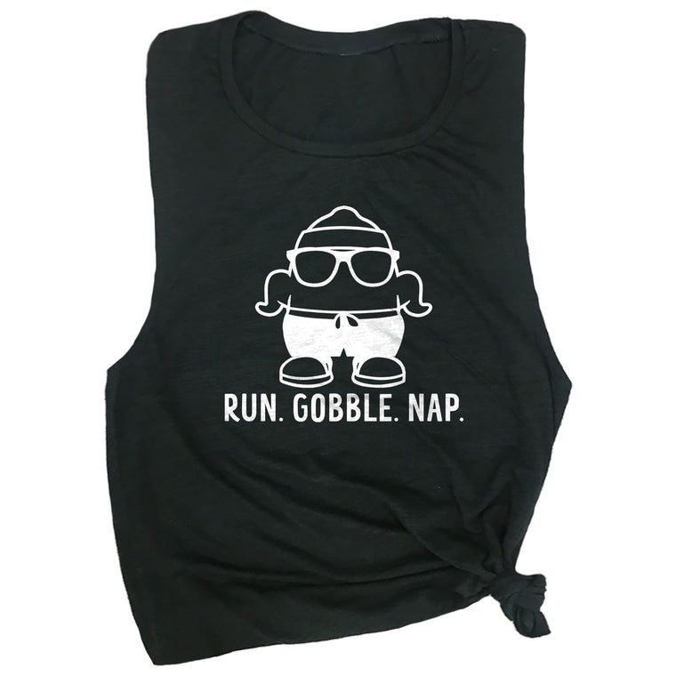 Run. Gobble. Nap. Muscle Tee