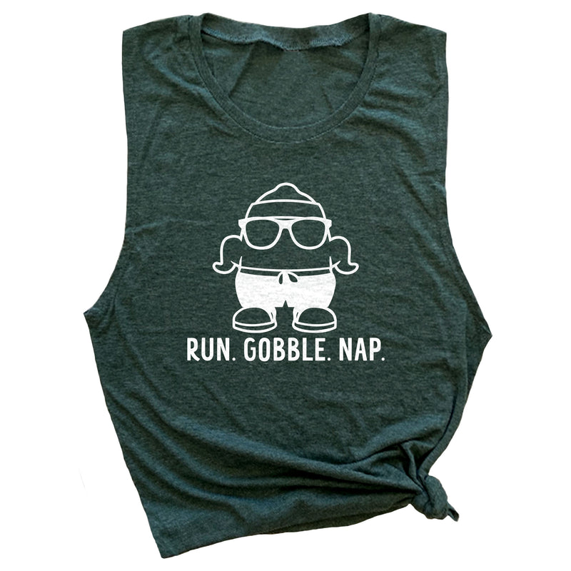 Run. Gobble. Nap. Muscle Tee