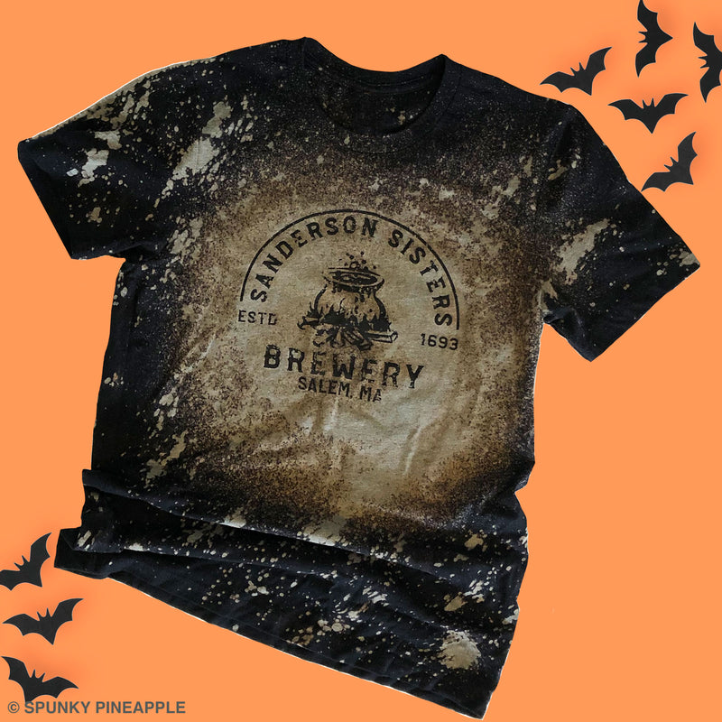 Sanderson Sisters Hocus Pocus Brewery Acid Wash Bleached T-Shirt