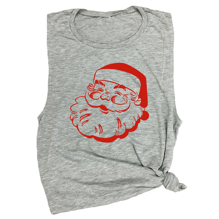 Santa Face Muscle Tee