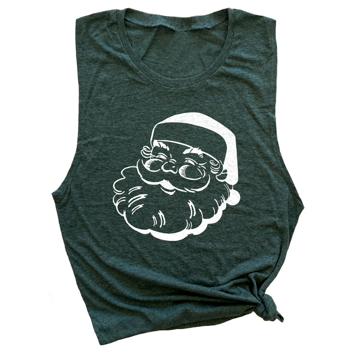 Santa Face Muscle Tee