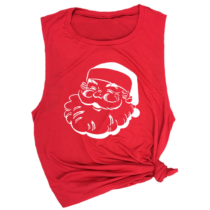 Santa Face Muscle Tee