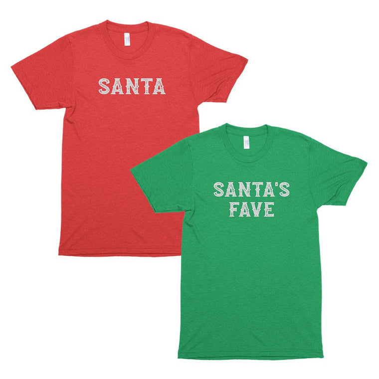Santa - Santa's Fave - Couples Funny Christmas Premium Unisex T-Shirts