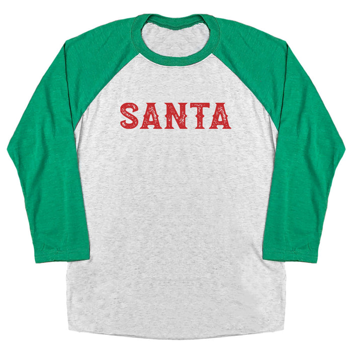 Santa - Santa's Fave - Couples Funny Christmas Raglan T-Shirt