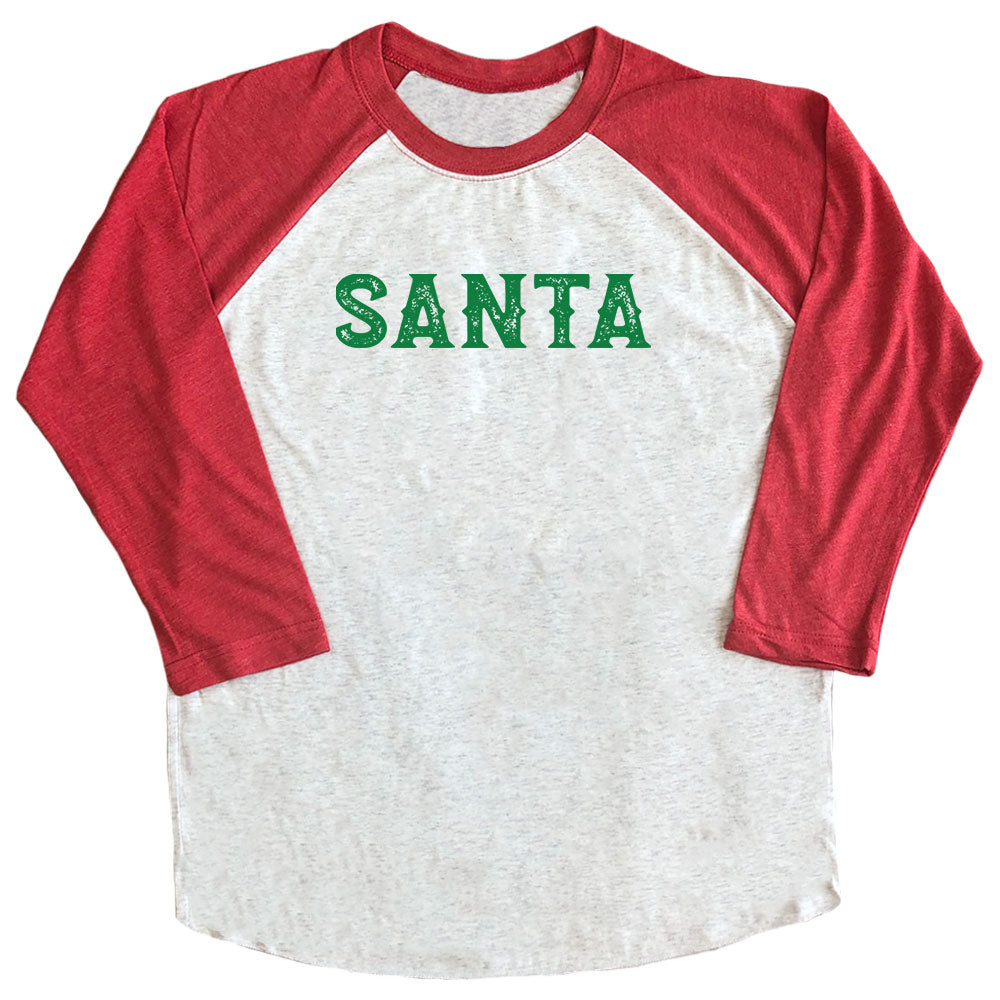 Santa - Santa's Fave - Couples Funny Christmas Raglan T-Shirt