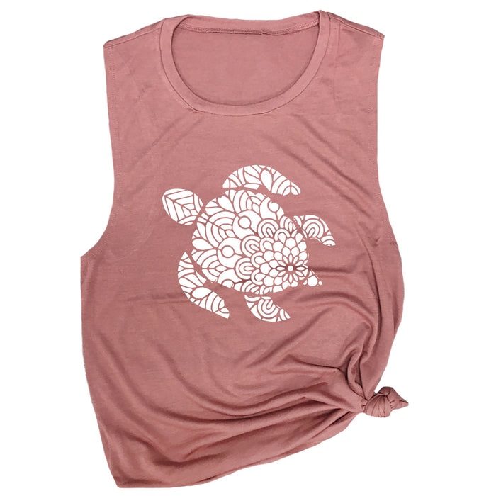 Sea Turtle Mandala Muscle Tee