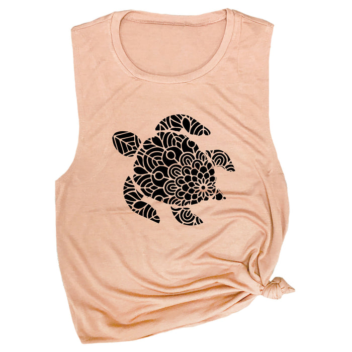 Sea Turtle Mandala Muscle Tee