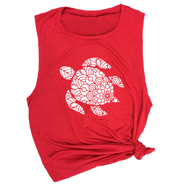 Sea Turtle Mandala Muscle Tee