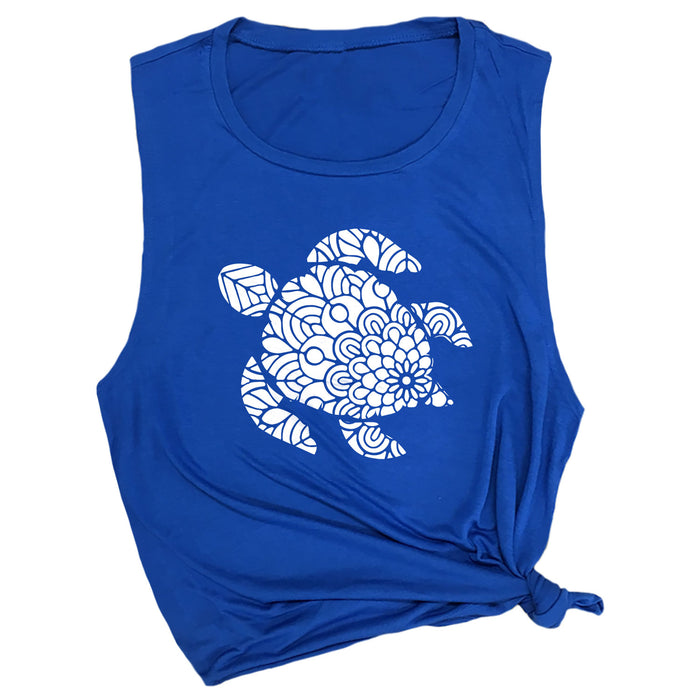 Sea Turtle Mandala Muscle Tee