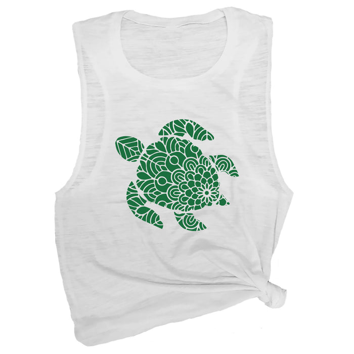 Sea Turtle Mandala Muscle Tee