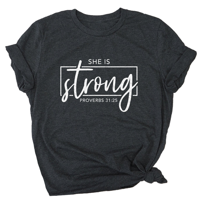 She is Strong Proverbs 31:25 Premium Unisex T-Shirt