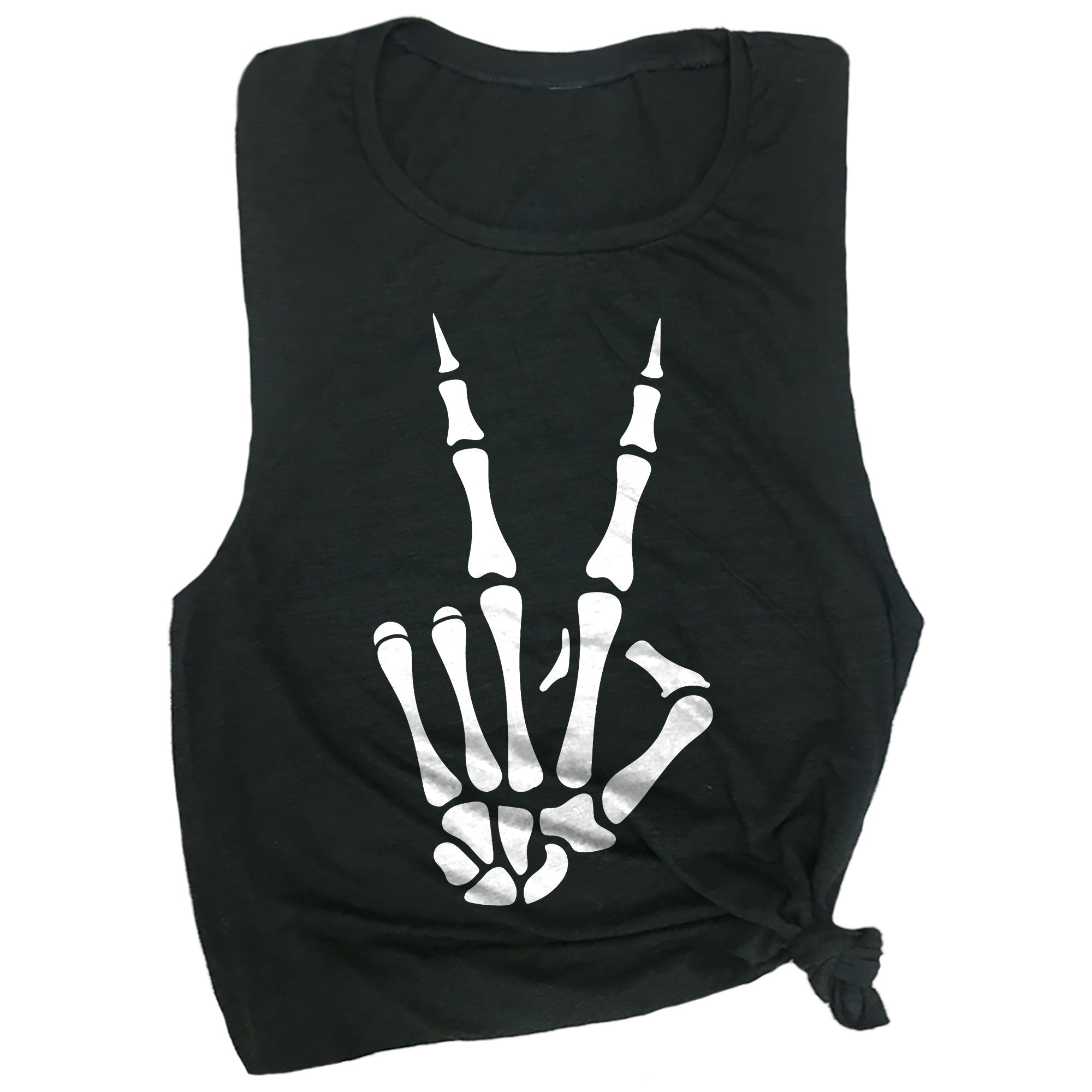 Skeleton Peace Hand Muscle Tee