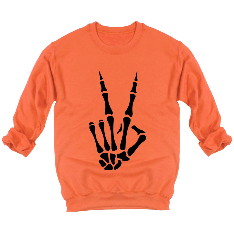 Skeleton Peace Hand Sweatshirt