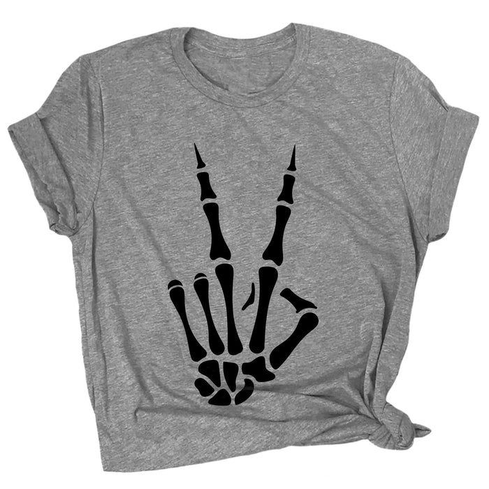 Skeleton Peace Hand Premium Unisex T-Shirt