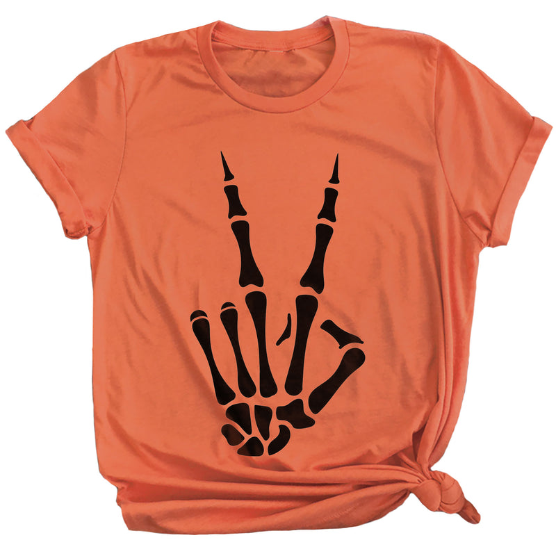 Skeleton Peace Hand Premium Unisex T-Shirt