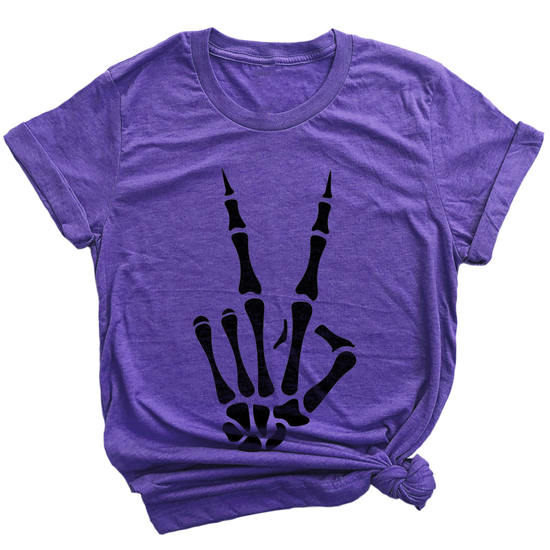 Skeleton Peace Hand Premium Unisex T-Shirt