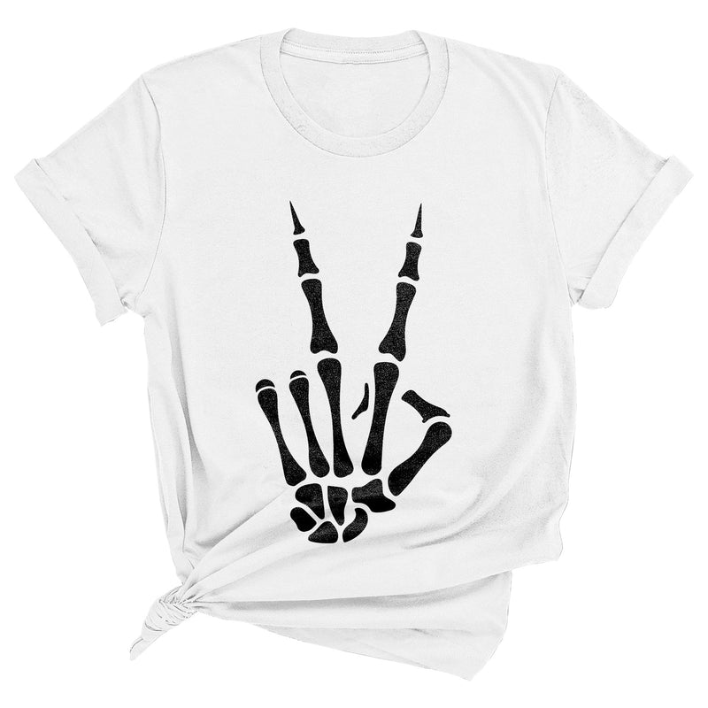 Skeleton Peace Hand Premium Unisex T-Shirt