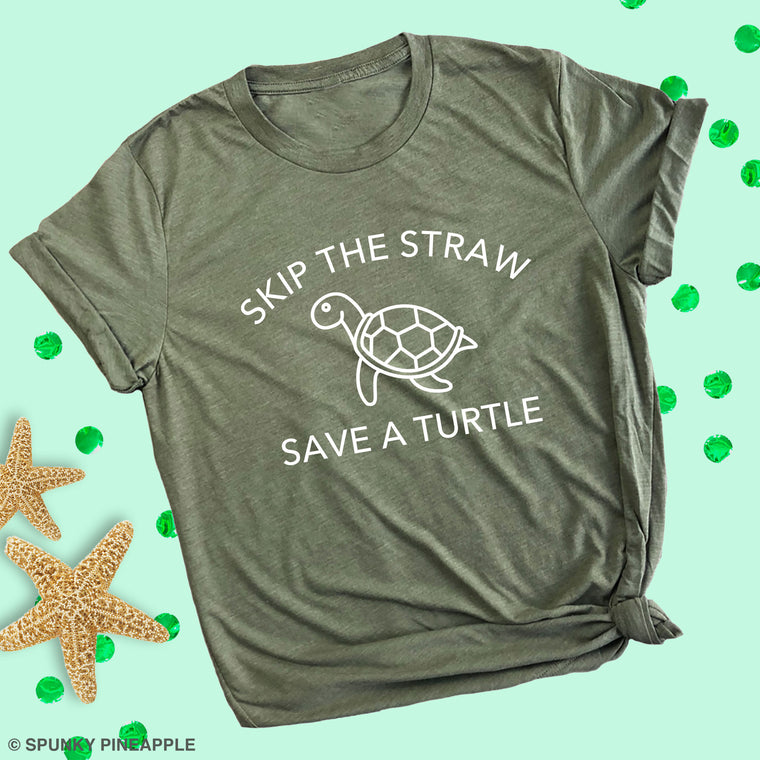 Skip a Straw Save a Turtle Premium Unisex T-Shirt