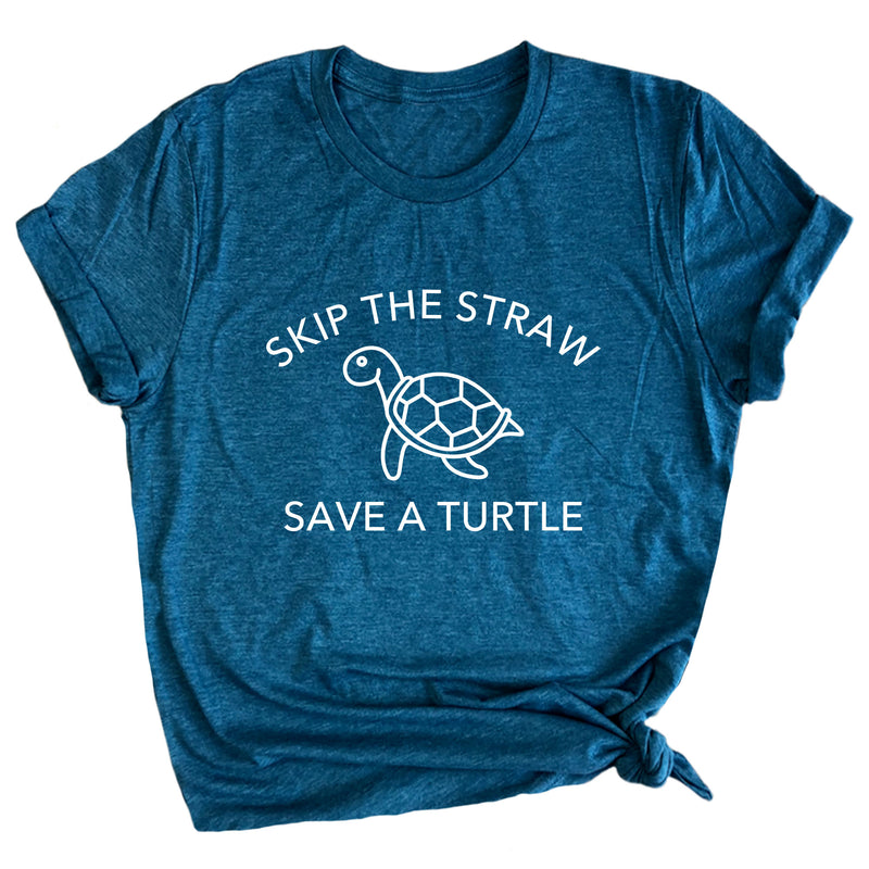 Skip a Straw Save a Turtle Premium Unisex T-Shirt