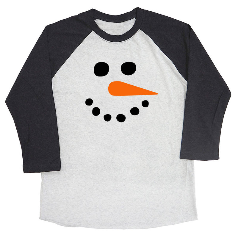 Snowman Face Raglan Tee