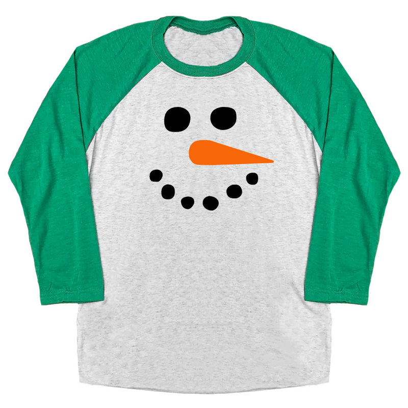 Snowman Face Raglan Tee