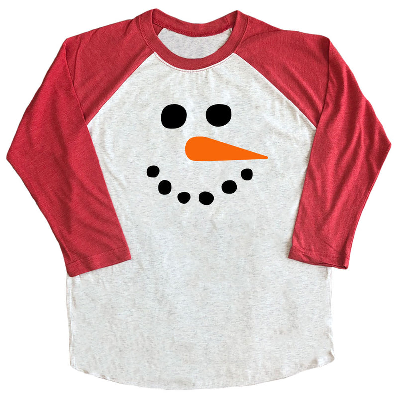 Snowman Face Raglan Tee