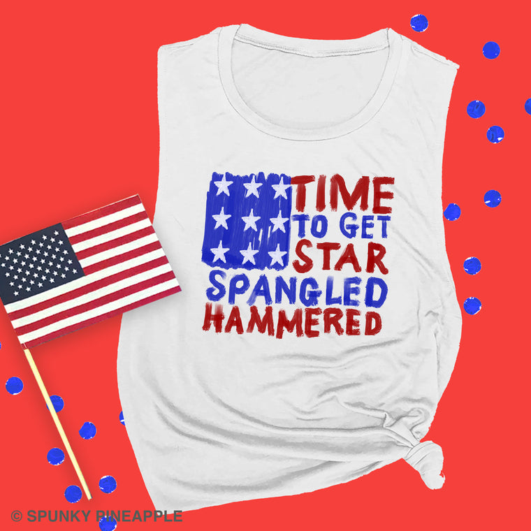 Time to Get Star Spangled Hammered Muscle Tee
