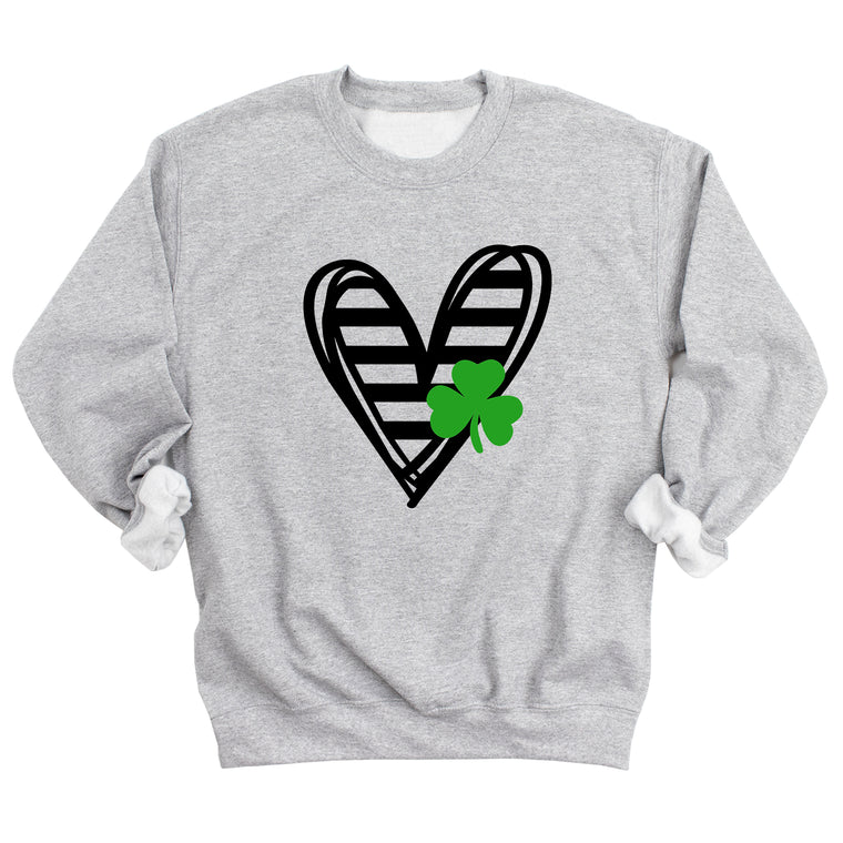 Striped Heart with Clover Sweatshirt