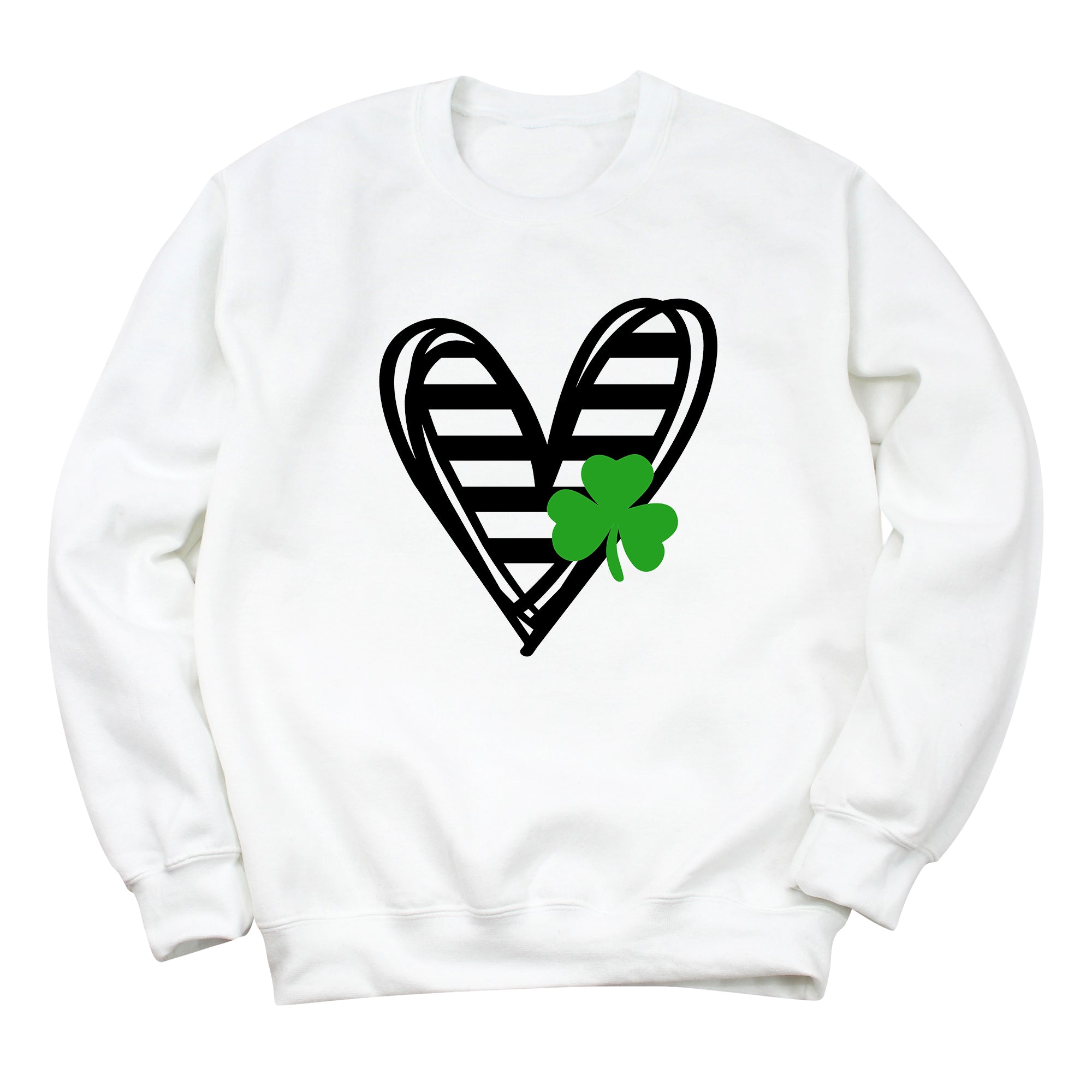 Striped Heart with Clover Sweatshirt