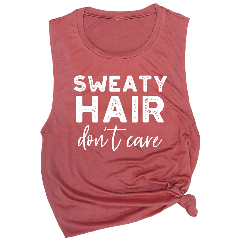 Sweaty Hair Don't Care Muscle Tee