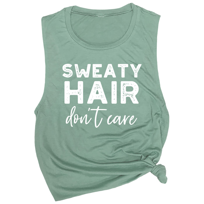 Sweaty Hair Don't Care Muscle Tee