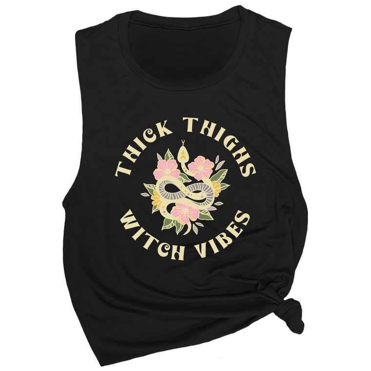 Thick Thighs and Witch Vibes Muscle Tee