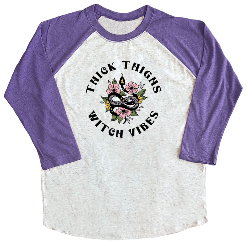 Thick Thighs and Witch Vibes Raglan Tee