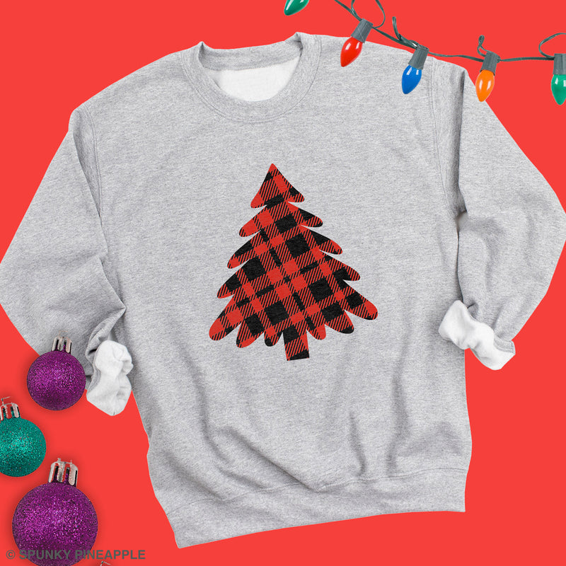 Christmas Tree Plaid Sweatshirt